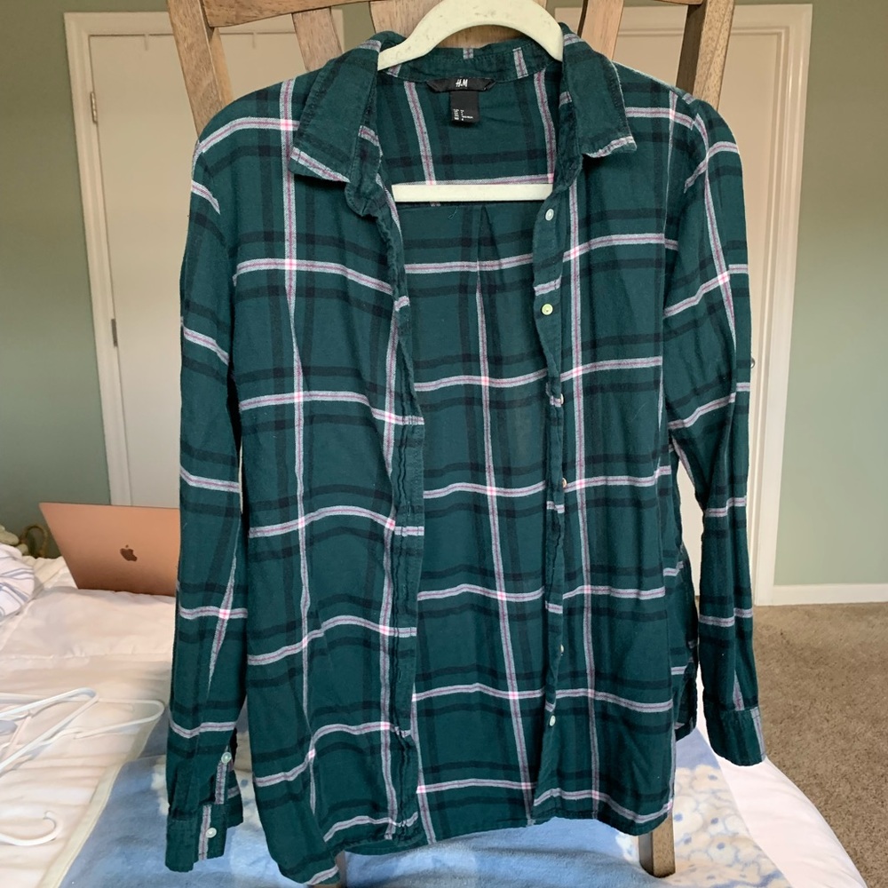 Green and pink flannel, women’s H&M